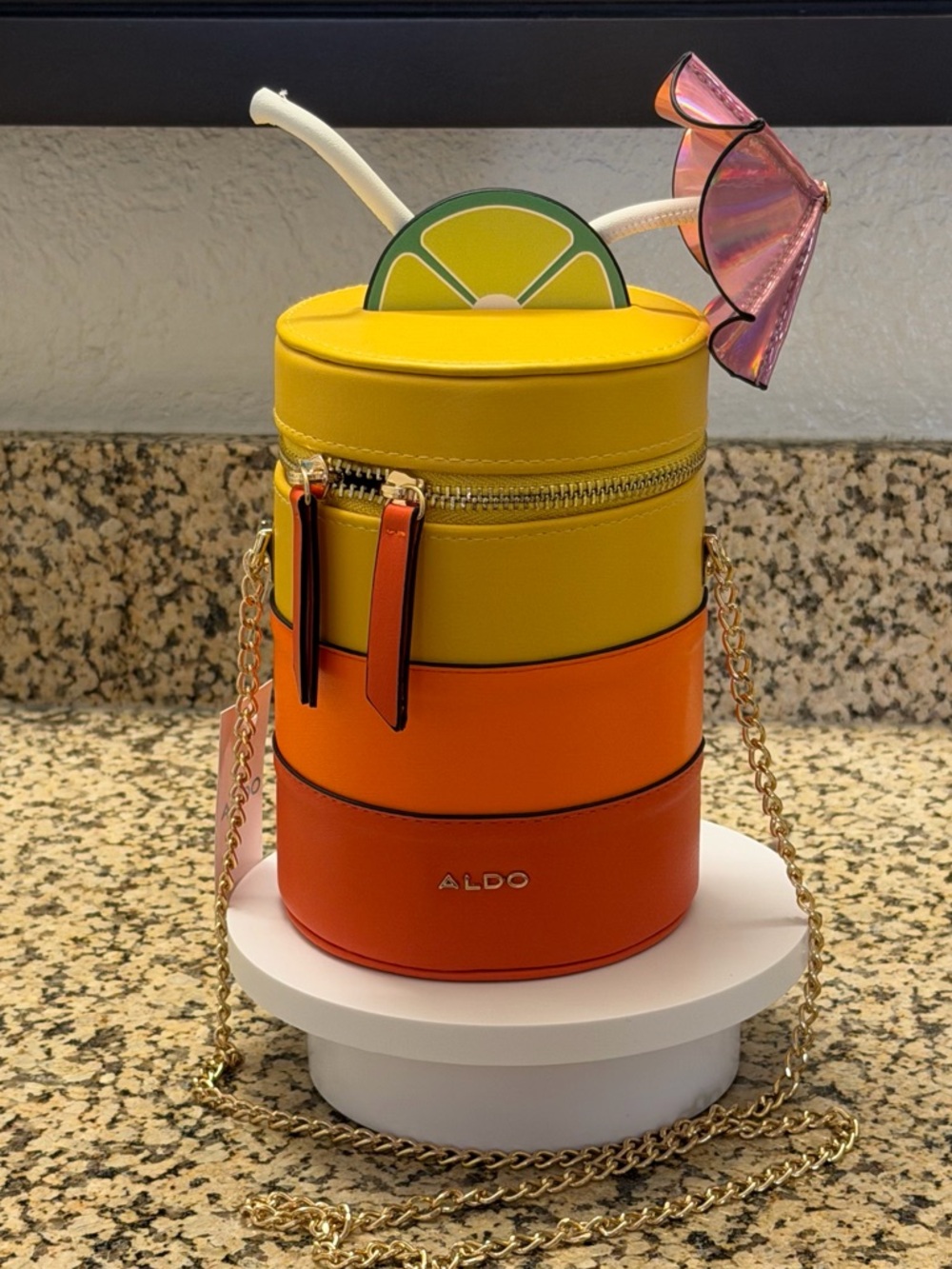 Aldo Citrus Layered Cylinder Crossbody - Yellow & Orange NWT